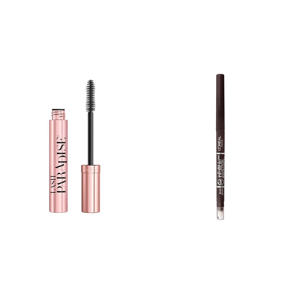 L'Oreal Paris Voluminous Makeup Lash Paradise Mascara, Voluptuous Volume, Intense Length, Feathery Soft Full Lashes, No Flaking, No Smudging, No Clumping, Blackest Black, 0.28 Fl Oz (Pack of 1)