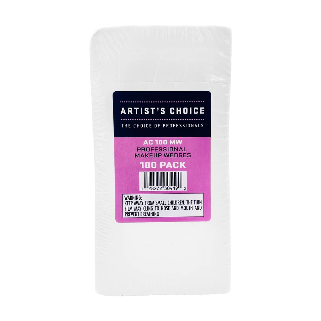 Artist's Choice 100 Pack Makeup Sponge Mini Applicator Wedges, Triangle Cosmetic Sponges For Foundation, Blush, Eye Shadow, Blending and Smoothing, Disposable, Latex Free