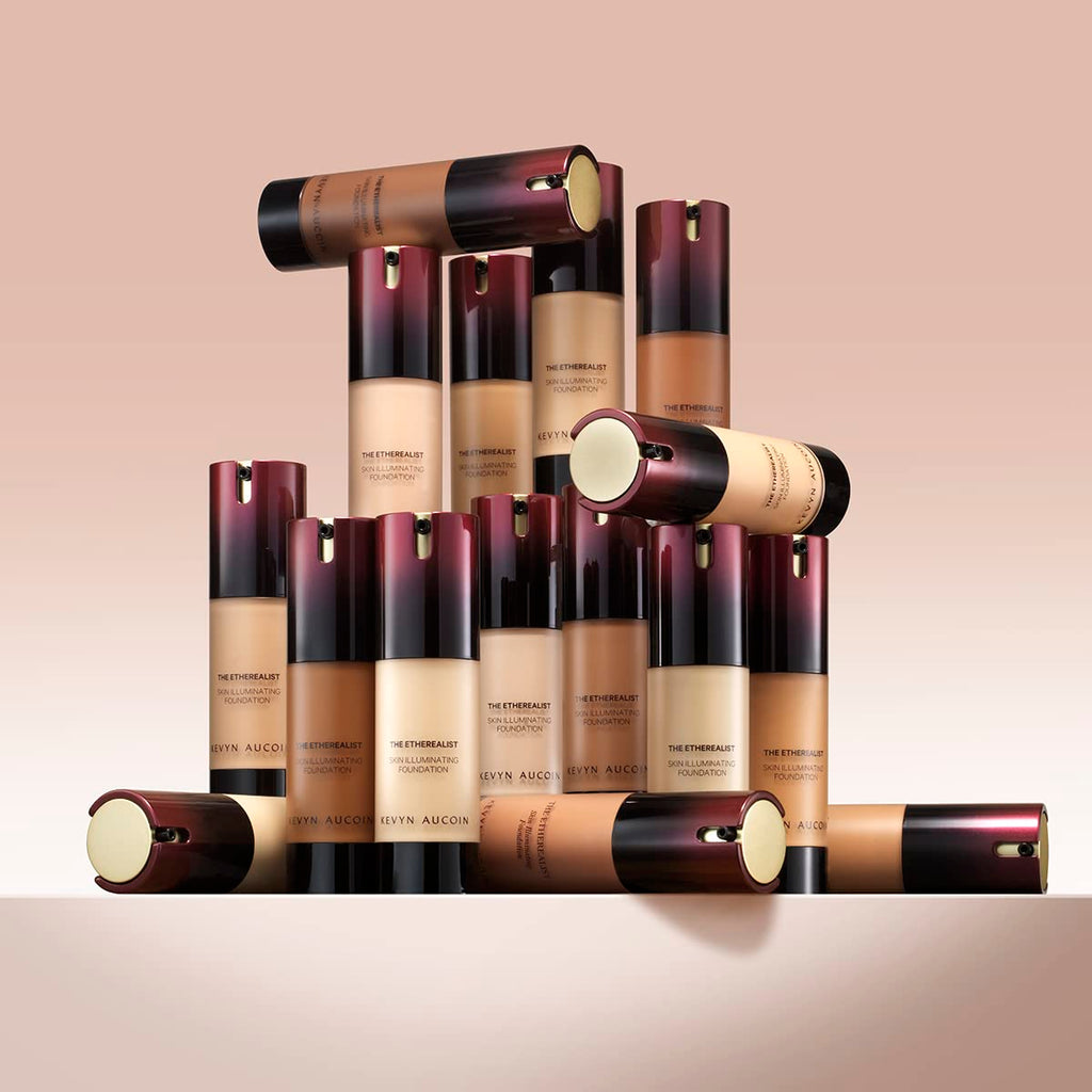 Kevyn Aucoin The Etherealist Skin Illuminating Foundation: Comfortable, shine-free, smooth, moisturize. Medium to full coverage. Makeup artist go to for an even bright natural look.