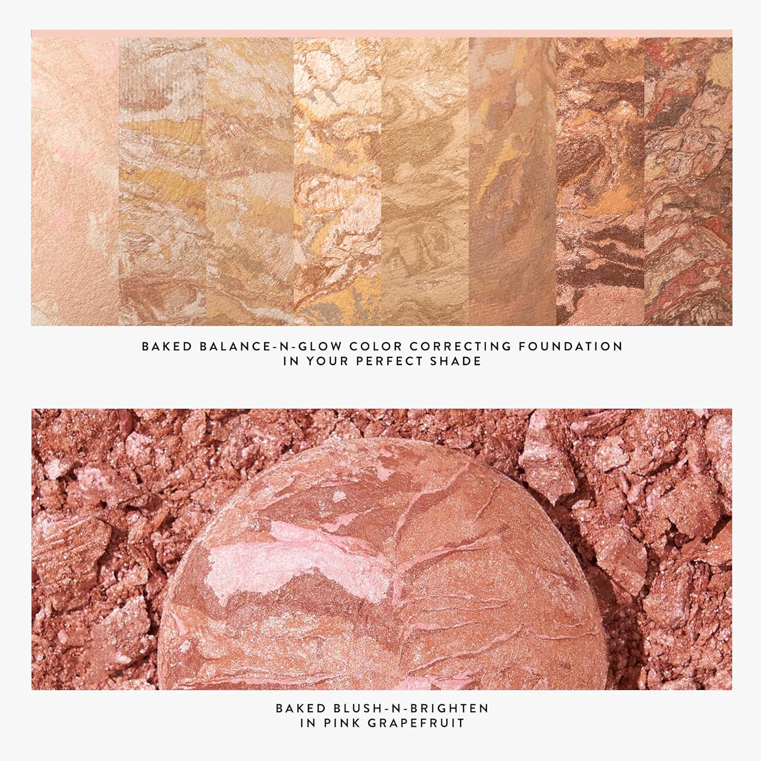 LAURA GELLER NEW YORK Baked Balance-N-Glow Illuminating Powder Foundation, Medium + Retractable Kabuki Brush + Baked Blush-N-Brighten, Pink Grapefruit